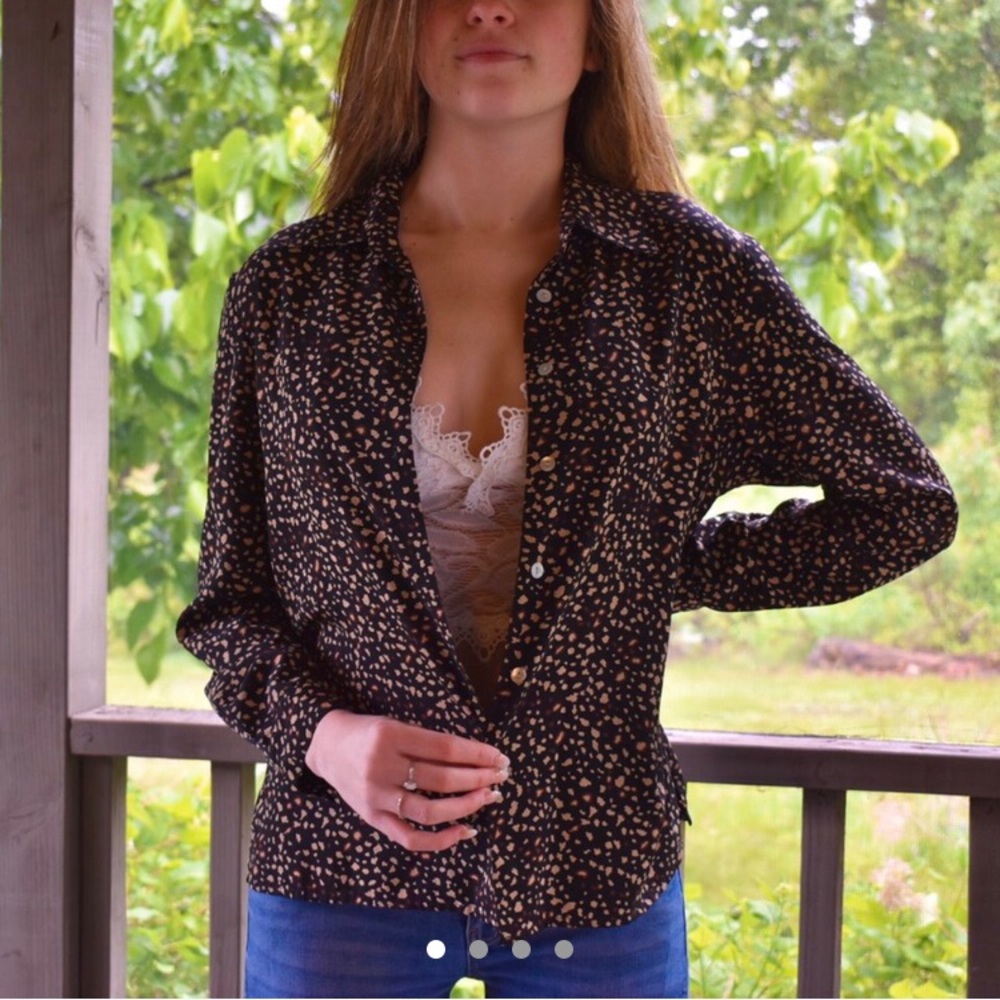 Notations Patterned Button Up